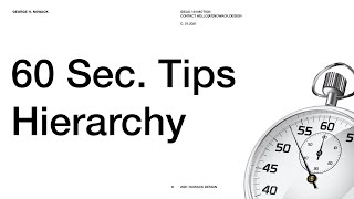 60 Second Design Tips — Hierarchy