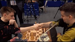 The dance of the knights on a chessboard performed by Dubov and Nepo. World Blitz 2023