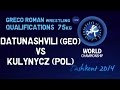 Qualifications - Greco Roman Wrestling 75kg - DATUNASHVILI (GEO) vs KULYNYCZ (POL) - Tashkent 2014