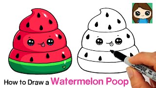 How to Draw a Watermelon Poop Squishy 🍉