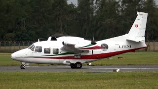 4Kᵁᴴᴰ Piaggio P-166C (I-FENI) HAG Historical Aircraft Group Italy, Departure Takeoff @ RAF Fairford