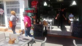 Benidorm. Restaurants in Calle Gerona. 30 May 2018.