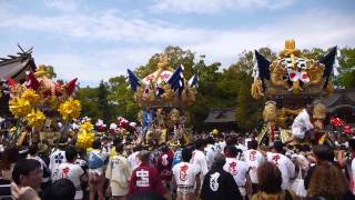 曽根天満宮　国恩祭　宵宮　伊保南部　西之町　中筋西　境内　屋台練り