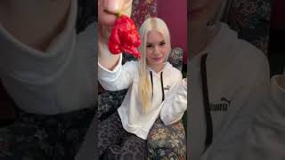 GIRL EATS 3 CAROLINA REAPERS IN A ROW