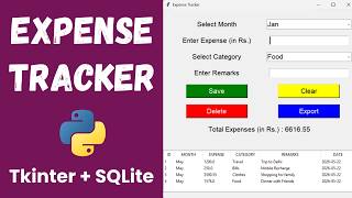 Expense Tracker App in Python using Tkinter & SQLite | Beginner Project