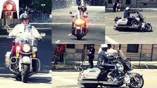 NYPD Police Motorcycles Harley Davidson: Donald Trump Motorcade Protection