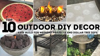 TOP 10 EASY OUTDOOR DIY DECOR PROJECTS FOR SUMMER!!! EASY BUILDS,DOLLAR TREE DIYS AND MORE!!