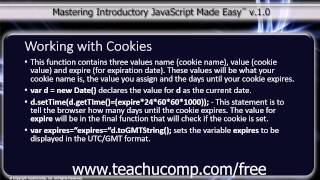 JavaScript Training Tutorial Working with Cookies