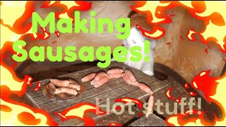 Miniature polymer clay BBQ sausages  - Gnome Home Series #19