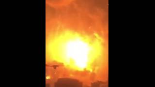 Tianjiin China. A truly massive explosion caught on camera.