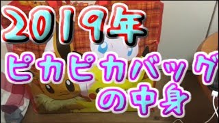 【9秒でわかるポケモン福袋】2019ピカピカバッグ最速開封動画 中身 16000円相当 プラス12inchぬいぐるみ