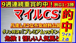 マイルCS的中！2019　競馬予想　最終評価　ダノン対決！　危険な怪しい人気馬⁈