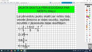 JAUKTI SKAITĻI, ĪSTAS UN NEĪSTAS DAĻAS. Matemātika 5.klasei.