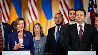 Speaker Pelosi and Congressional Delegation Hold Press Conference with Speaker Alen Simonyan