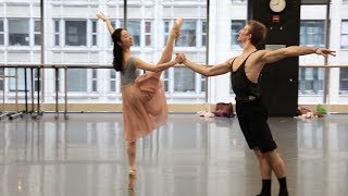 Gayeon Jung and Stefan Goncalvez Rehearse The Nutcracker Snow Pas de Deux