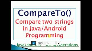 compareTo() Method in java/android with example- [Compare two Strings]