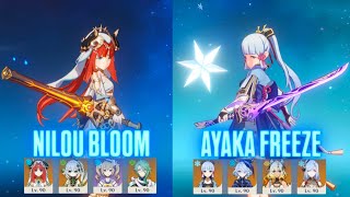 5.4 Spiral Abyss | C0 Nilou Bloom \u0026 C4 Ayaka Freeze | Genshin Impact