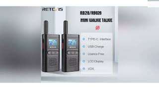 Retevis RB628 Mini Walkie Talkie Rechargeable Walkie-Talkie 2 pcs included PMR446 Long Ran