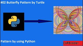 Butterfly Pattern by using Turtle | Python Pattern #02 || Use of Turtle to make Graphics