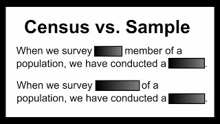 Probability and Statistics 4 - Census vs. Sample