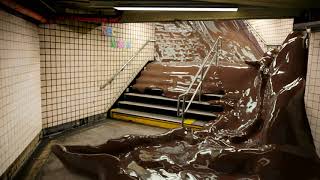 Chocolate floods the metro, Blender animation, Flip fluids simulation