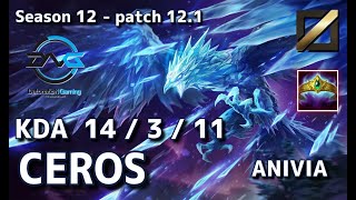 【JPサーバー/D1】DFM Ceros アニビア(Anivia) VS フィズ(Fizz) MID - Patch12.1 JP Ranked【LoL】