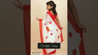 cute cotton handloom saree for girls ||#shorts