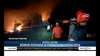 Bentrok Antar Warga di Buton, 70 Rumah Terbakar