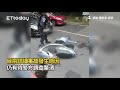 年輕妹辛亥隧道口自摔險遭輾！自小客急煞...特勤警閃避不及撞車尾