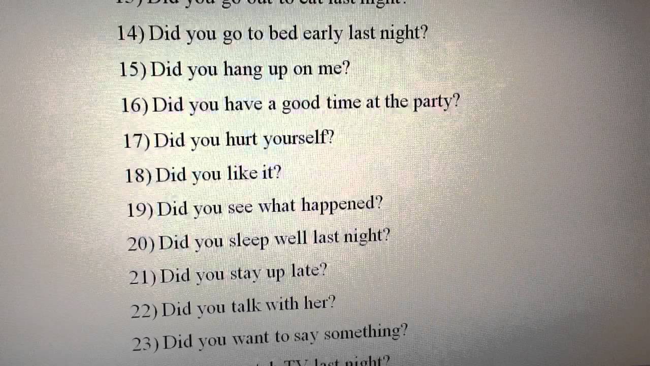 English Speaking Basic English Conversation Part B Questions Youtube