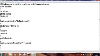 This Keyword in java Example-2 || JAVA in Telugu Lecture-31