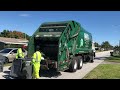 3 man crew waste pro mack mru new way rear loader garbage truck