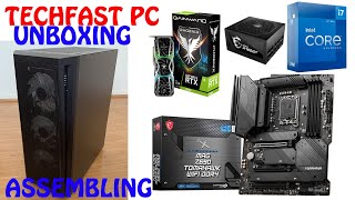 Techfast Intel Core i7 12700F RTX3080 12GB Gaming PC CPU Unboxing and Assembling