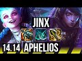 JINX & Leona vs APHELIOS & Thresh (ADC) | 17/0/7, Legendary, Rank 14 Jinx | JP Grandmaster | 14.14