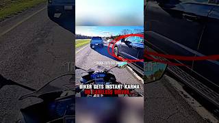 Biker gets INSTANR KARMA on careless driver‼️🤯