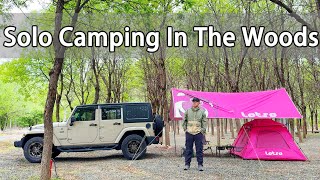 Solo Camping In The Woods-With Lovely Lotso Tent #Relaxing #ASMR #camping