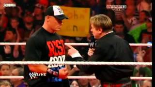 Rowdy Roddy Piper slaps John Cena Wwe Raw 11/28/11