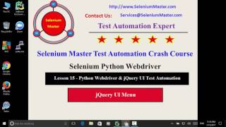 Lesson 15 Python Webdriver jQuery UI Menu