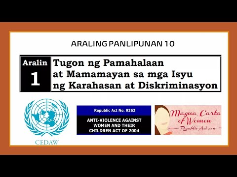 GRADE 10 AP : TUGON NG PAMAHALAAN AT MAMAMAYAN SA MGA ISYU NG KARAHASAN ...