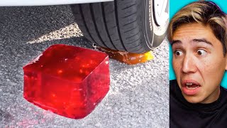 EXPERIMENT: Crushing Crunchy & Soft Things By Car!! JELLY, TOYS, SLIME