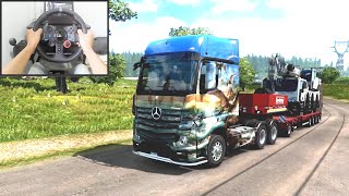 Mercedes New Actros - Euro Truck Simulator 2 (Steering Wheel + Shifter) Gameplay