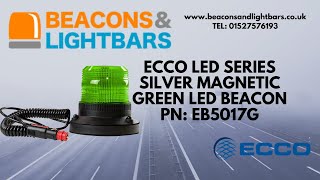 ECCO LED Series Silver Magnetic Green Beacon EB5017G - Beaconsandlightbars