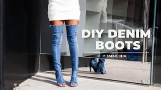 DIY DENIM BOOTS TUTORIAL (SUPER EASY!)