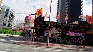 Walking down the English strip in Benidorm