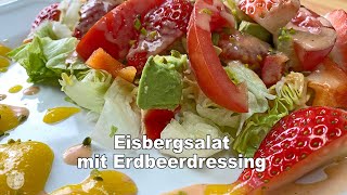 Es ist so lecker, Eisbergsalat mit Erdbeerdressing