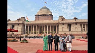 President Kovind accorded a ceremonial welcome to President Macri of Argentina