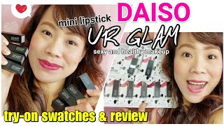 DAISO UR GLAM (ユーアグラム) Mini Lipstick Swatches and Review