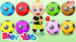 The Colors Song (SoccerBall minigolf) + more nursery rhymes & Kids songs - Baby yoyo