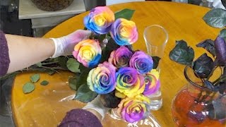 Easy way to make rainbow roses