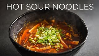 Hot Sour Noodle Soup Recipe | EASY vegetarian Chinese Style Dish